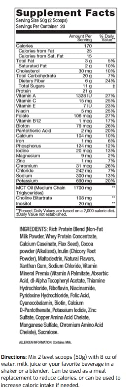 Complete MR | 1 Gallon Container - 20 servings | Meal Replacemnt Shake with Protein, Carbs, Fiber and Vitamins (Smooth Vanilla)