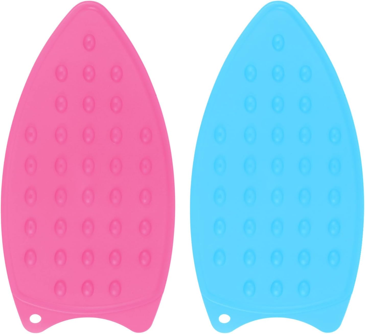 HARFINGTON 2pcs Silicone Iron Rest Pad, Multipurpose Iron Hot Resistant Mat Iron Rest Plate for Ironing Board Hot Heat Resistant Steam Compact Mat, Fuchsia/Blue