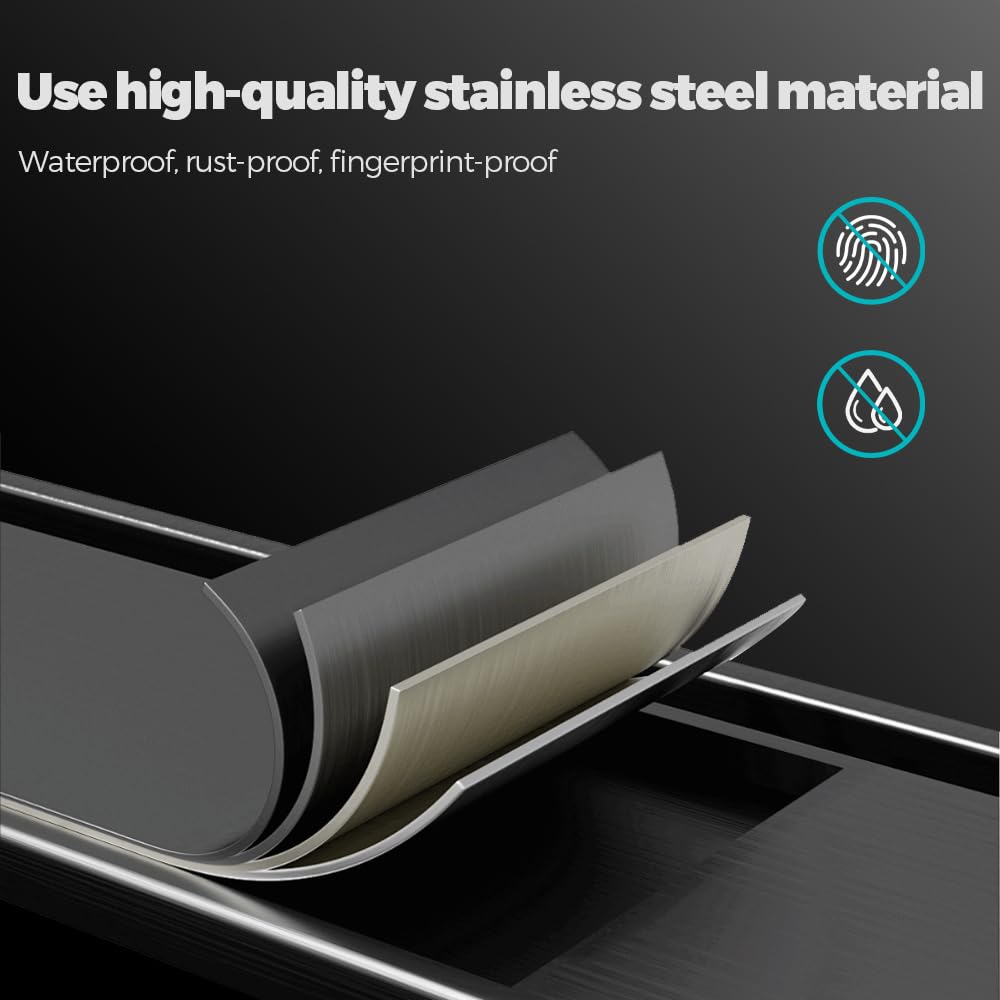 2.1 Gallon Bathroom Trash can with Lid, Small Brushed Silver Garbage Can, Stainless Steel Waste Basket for Bedroom Kitchen Office Hotel Powder Room Toilet (32A silver-8L)