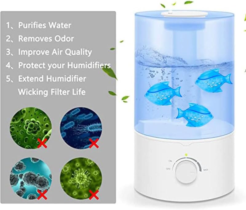 16PCS Universal Humidifier Tank Cleaner,Humidifier Cleaning Fish for Humidifiers & Fish Tanks,Purifies Water, Prevent Hard Water Build-Up, Reduce Scale and White Dust