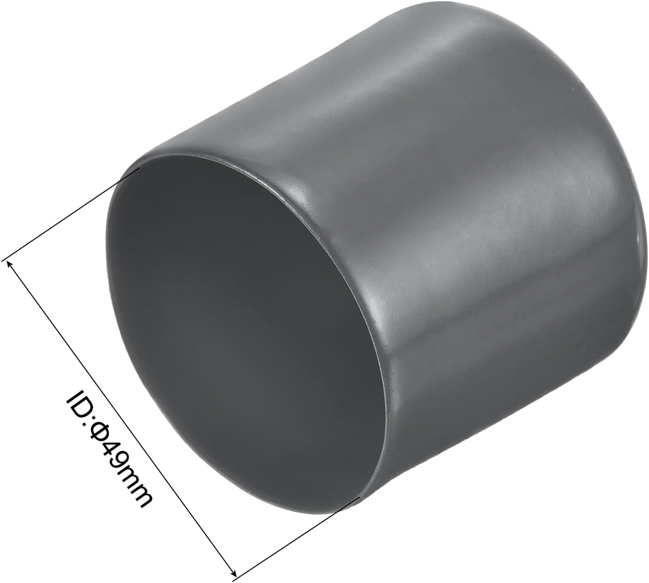 uxcell 20pcs Rubber End Caps 49mm ID Vinyl Round Tube Bolt Cap Cover Thread Protectors Dark Grey