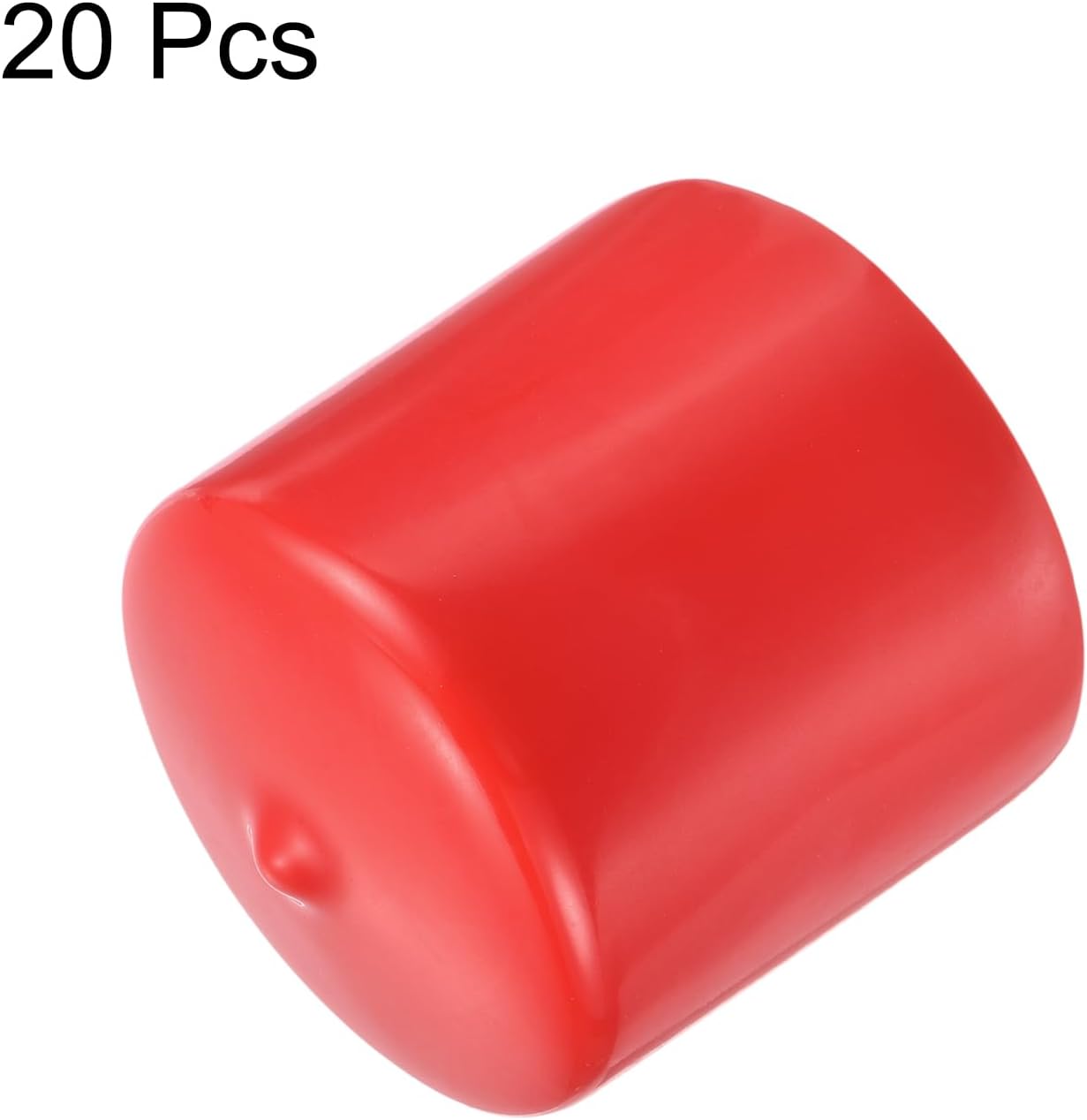 uxcell 20pcs Rubber End Caps 44mm ID Vinyl Round Tube Bolt Cap Cover Thread Protectors Red
