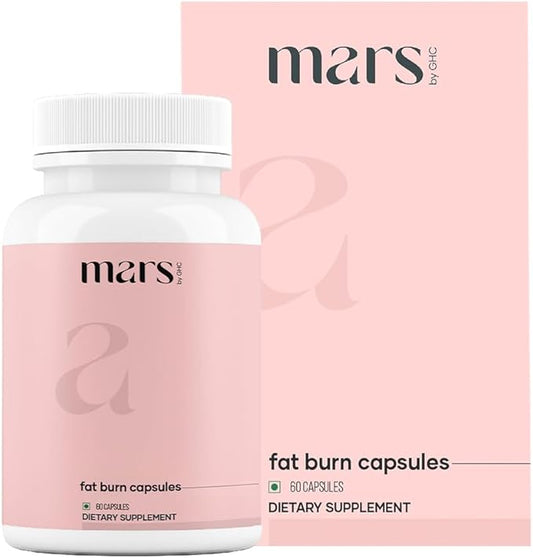Mars Fat Burn Capsules with Psyllium Husk, Moringa & Dandelion Root – Herbal Blend for Active Routine (Pack of 1)
