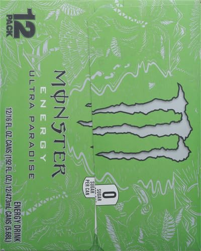 Monster Energy Ultra Paradise, Sugar Free Energy Drink, 16 Ounce (Pack of 12)