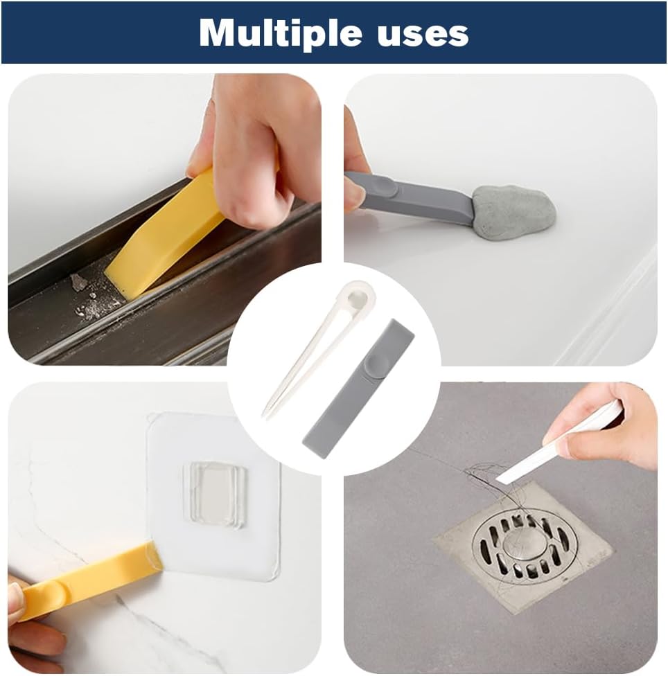 3 in 1 Groove Cleaning Brush, 2025 New Multifunction Window Track Cleaner Brush, Hanging Hard Bristle Cleaner Brushes for Kitchen (Grey and Orange)