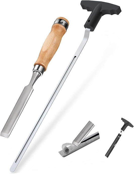 Golf Grip Removal Tool and Golf Grip Tape Removal Tool, V-Groove Grip Remover Saver 12“, High-Carbon Steel Gripping Tool, Golf Club Gripping Kit Golf Grip Tool