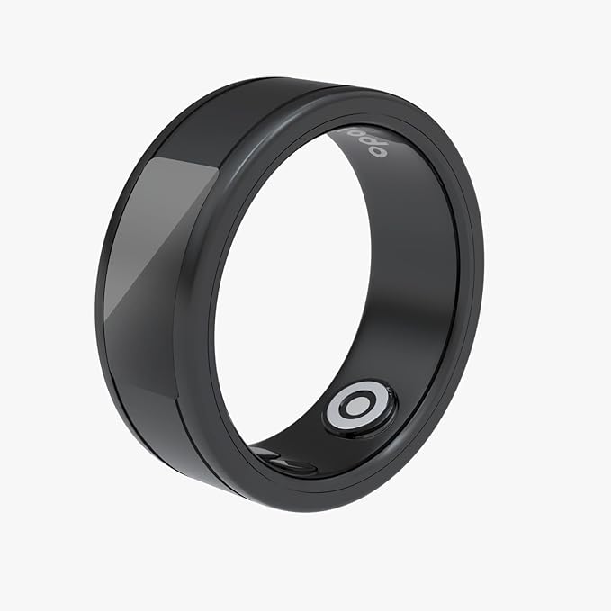 Touch-Control Smart Ring Health Tracker, 5-Day Battery, 20.7mm Size, Monitors Heart Rate, Body Temperature, Blood Oxygen, Menstrual Cycle, Daily Fitness & Calorie Tracking – Black