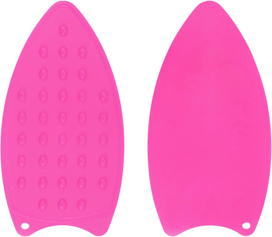 HARFINGTON 2pcs Silicone Iron Rest Pad, Multipurpose Iron Hot Resistant Mat Iron Rest Plate for Ironing Board Hot Heat Resistant Steam Compact Mat, Fuchsia