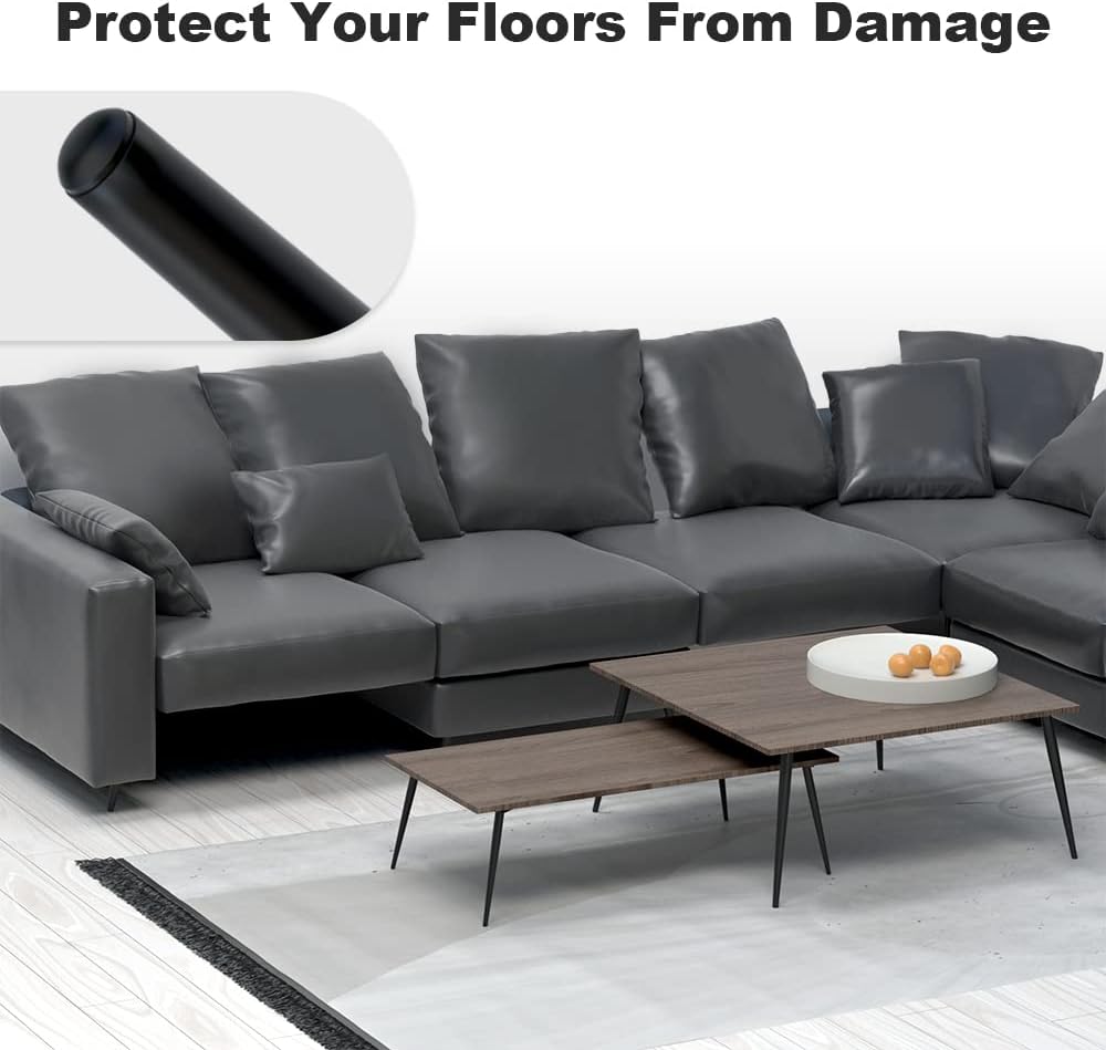 4PCS 12 Inch Matte Black Tapered Angled Legs for Furniture, Metal Mid Century Mordern Feet, Heavy Duty Slanted Stand Legs Kit for Couch, Coffee Table, Desk, Dresser, Sofa, Chair