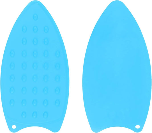 HARFINGTON 2pcs Silicone Iron Rest Pad, Multipurpose Iron Hot Resistant Mat Iron Rest Plate for Ironing Board Hot Heat Resistant Steam Compact Mat, Blue