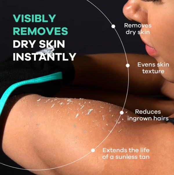 Dermasuri - Deep Exfoliating Glove - Polishing Mitt Body Scrubber - Korean Skin Cleaner Exfoliator & Dead Skin Buffing Treatment - Gifts for Women & Men - Keratosis Pilaris Scrub Remover - (1 Pack)