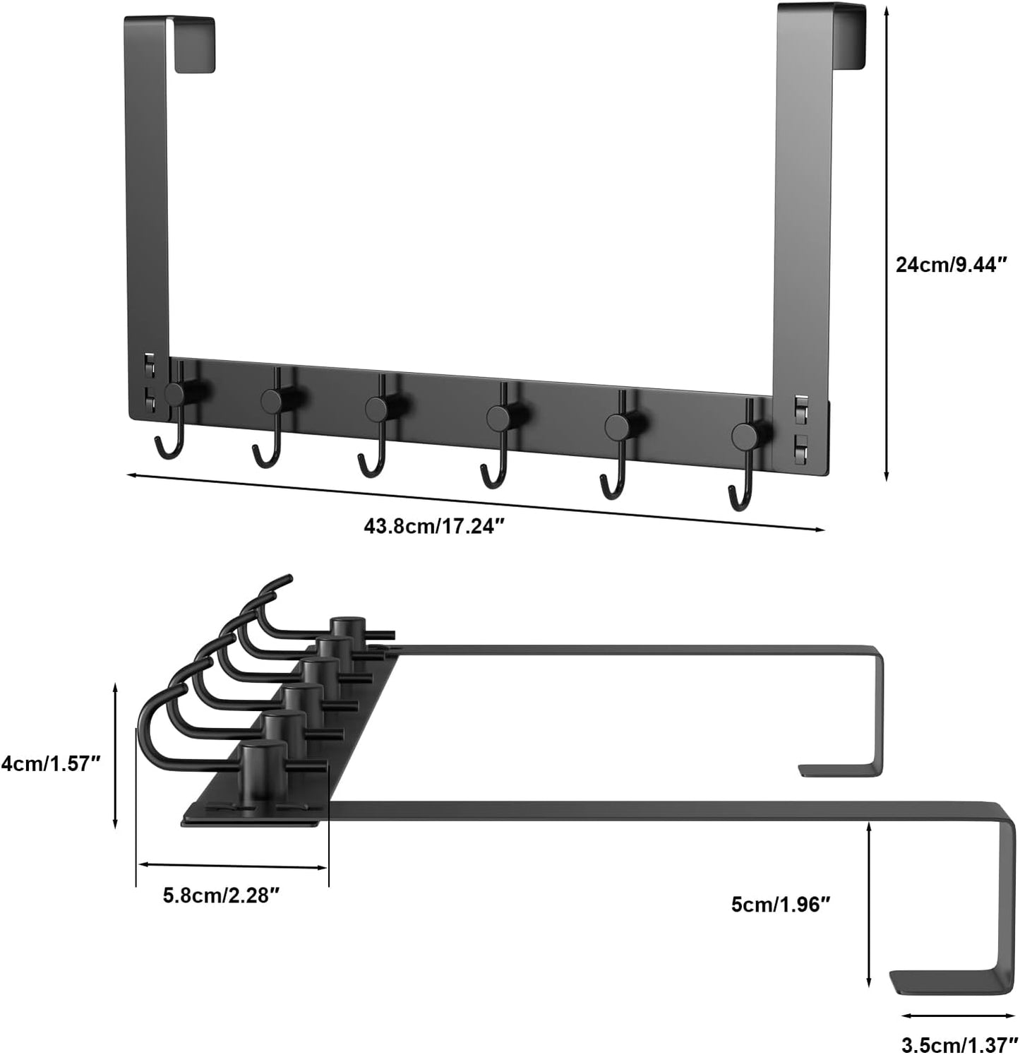 VAEHOLD Over The Door Hooks for Hanging Clothes, Heavy-Duty Door Hooks Organizer for Towel, Coat, Bag, Robe