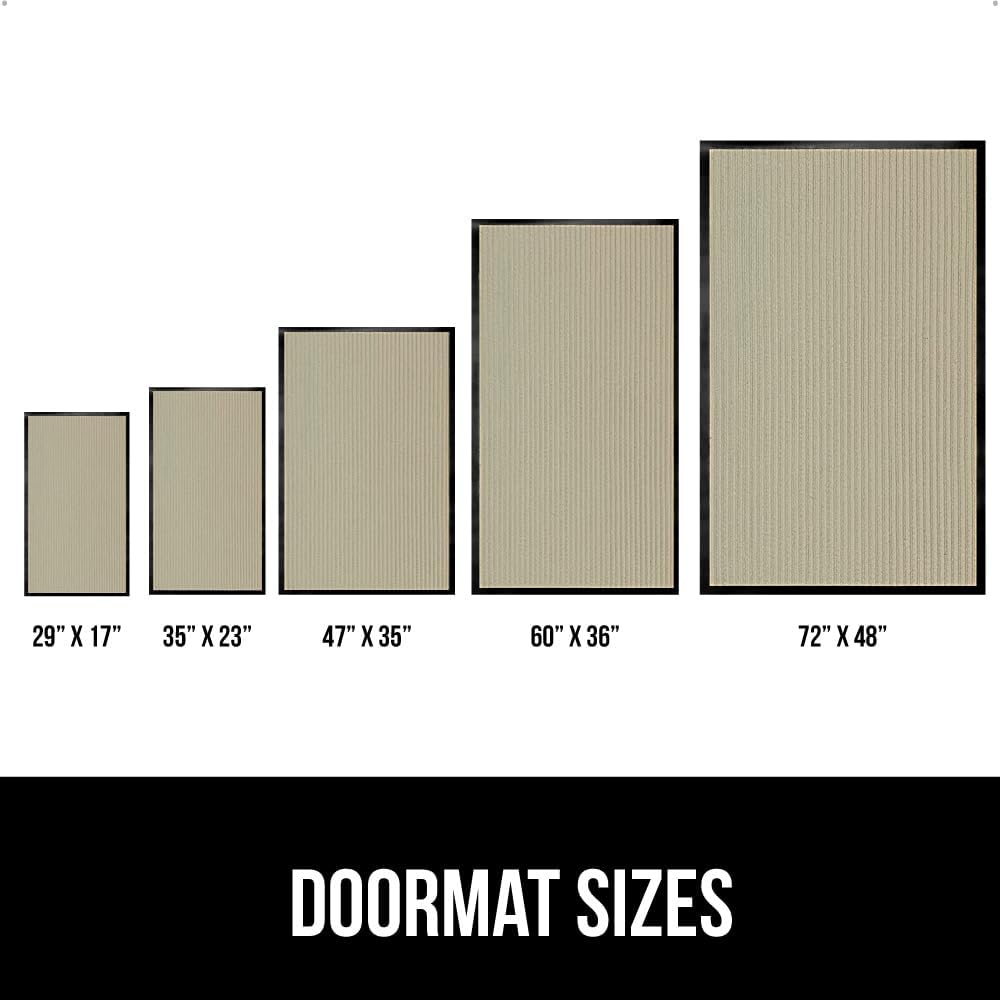 GORILLA GRIP Traffic Guard Door Mat, Heavy Duty Welcome Mats, Commercial Office Space Doormat, Waterproof, Fade Resistant, Strong Rubber Backing, Low Profile, Shoe and Boot Scraper, 29x17, Beige