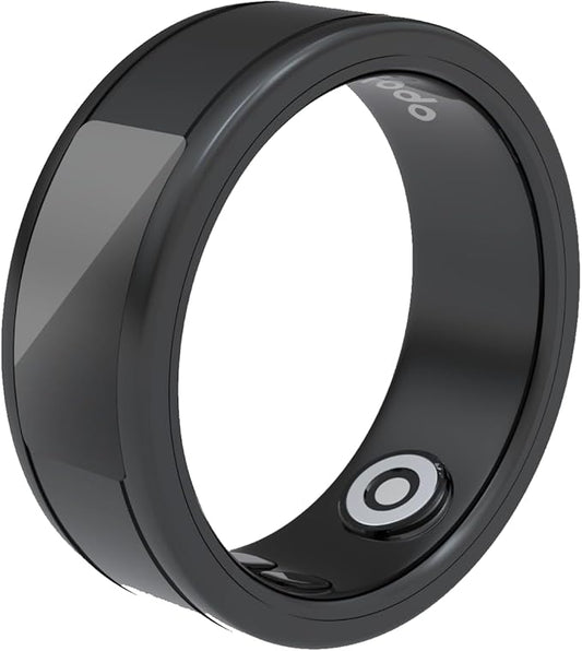 Touch-Control Smart Ring Health Tracker, 5-Day Battery, 20.7mm Size, Monitors Heart Rate, Body Temperature, Blood Oxygen, Menstrual Cycle, Daily Fitness & Calorie Tracking – Black