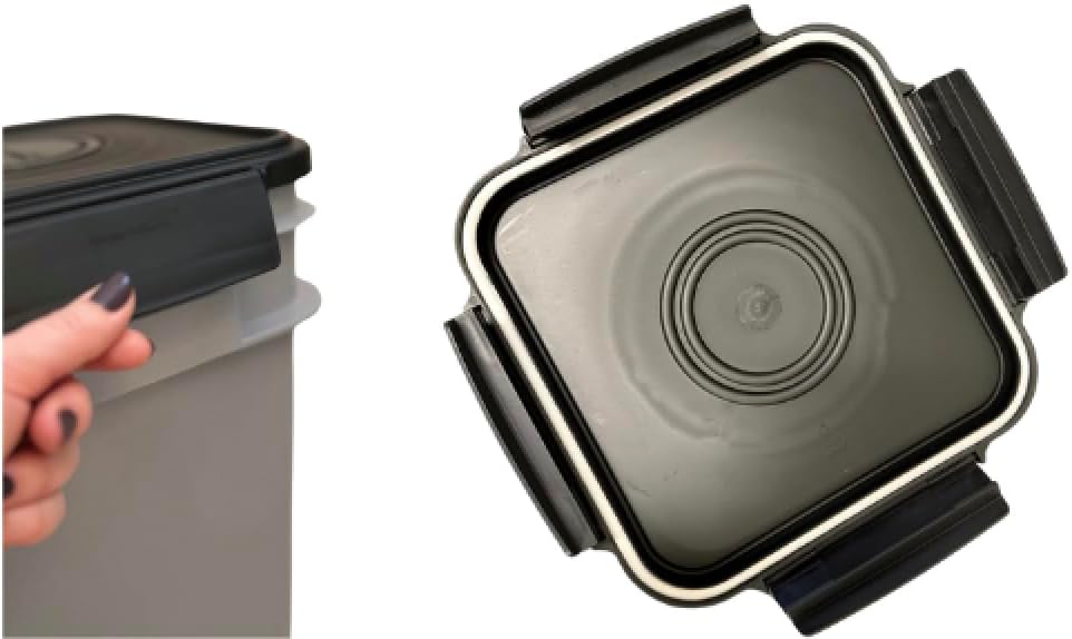 House Naturals 4 Gallon Square Food Grade Bucket Pail with Plastic Handles and Lid (Pack of 3) Made in USA containers (Green)