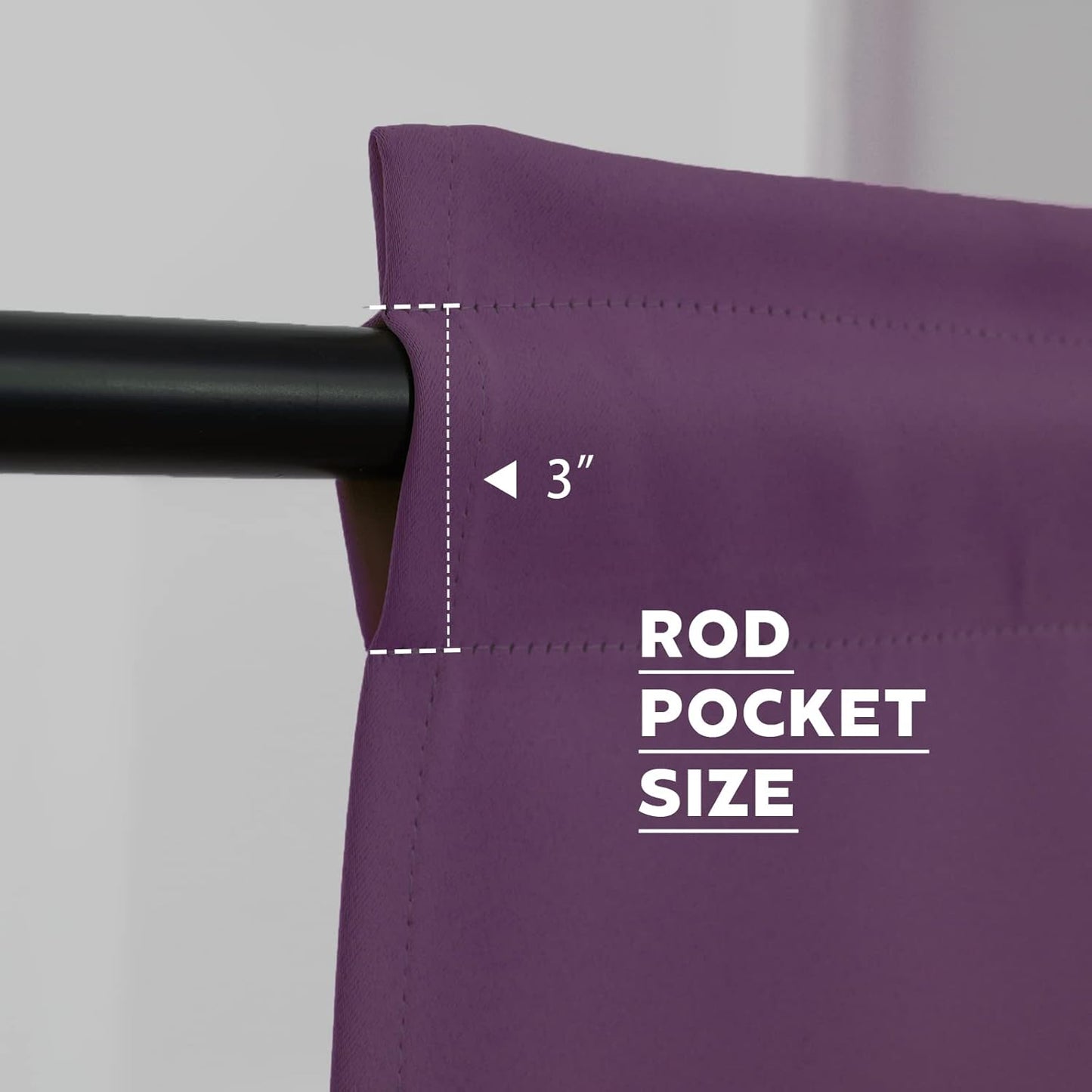 Pickluc Purple Cafe Half Window Curtain, 30 Inches Length, Rod Pocket Small Kitchen Blackout Curtain, 30" Wide and 30" Long, 2 Panels