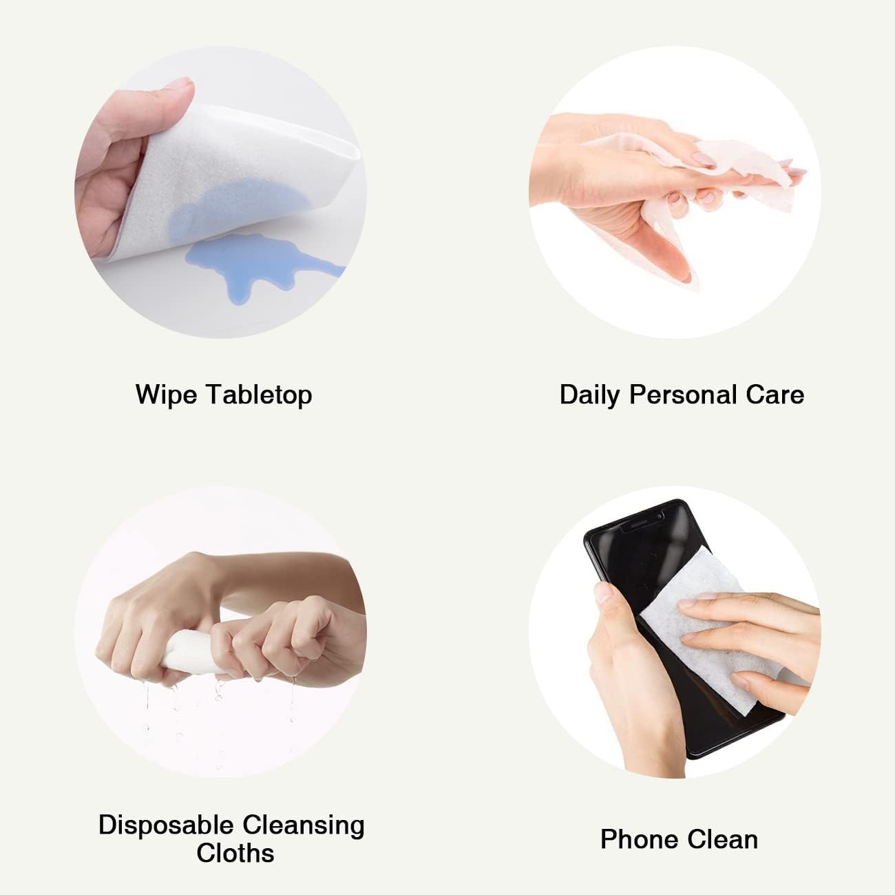 Saraflora 100% Cotton Facial Tissue Soft Dry Wipe 6 Pack, Use for Sensitive Skin Disposable Face Towel Extra Thick Dry and Wet Use Disposable Cotton Tissues for Washing Face Makeup Wipes（600 Count ）