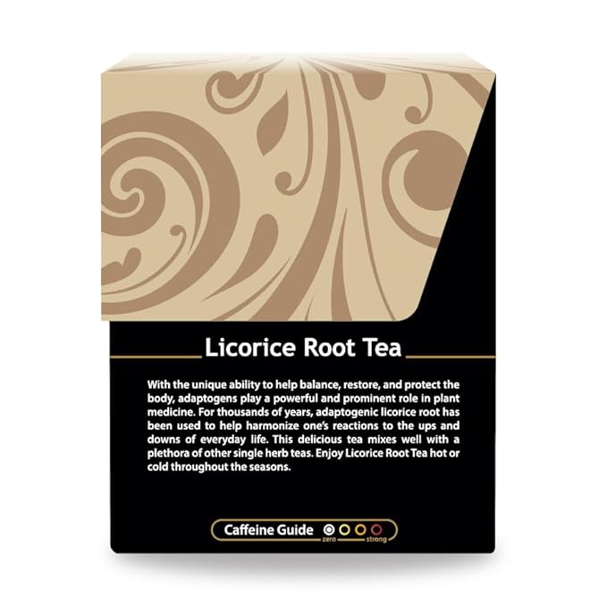 Organic Licorice Root Tea - Kosher, Caffeine-Free, GMO-Free - 18 Bleach-Free Tea Bags