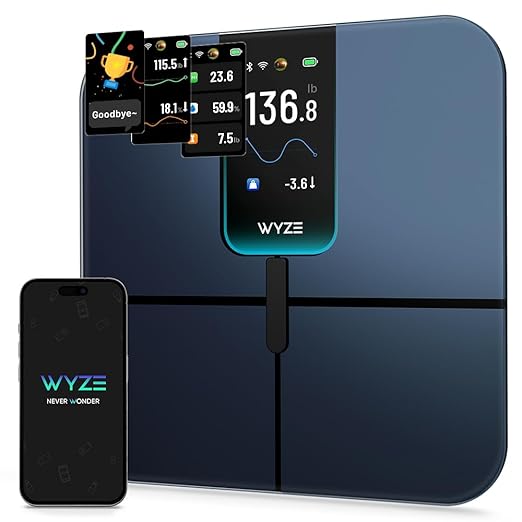 Smart Scale Ultra with 4.3" Color Display, Digital Scale for Body Weight BMI Muscle Mass, Heart Rate Monitor, Wi-Fi & Bluetooth Weight Scale with Baby/Pet/Luggage Mode, 400lbs, Black