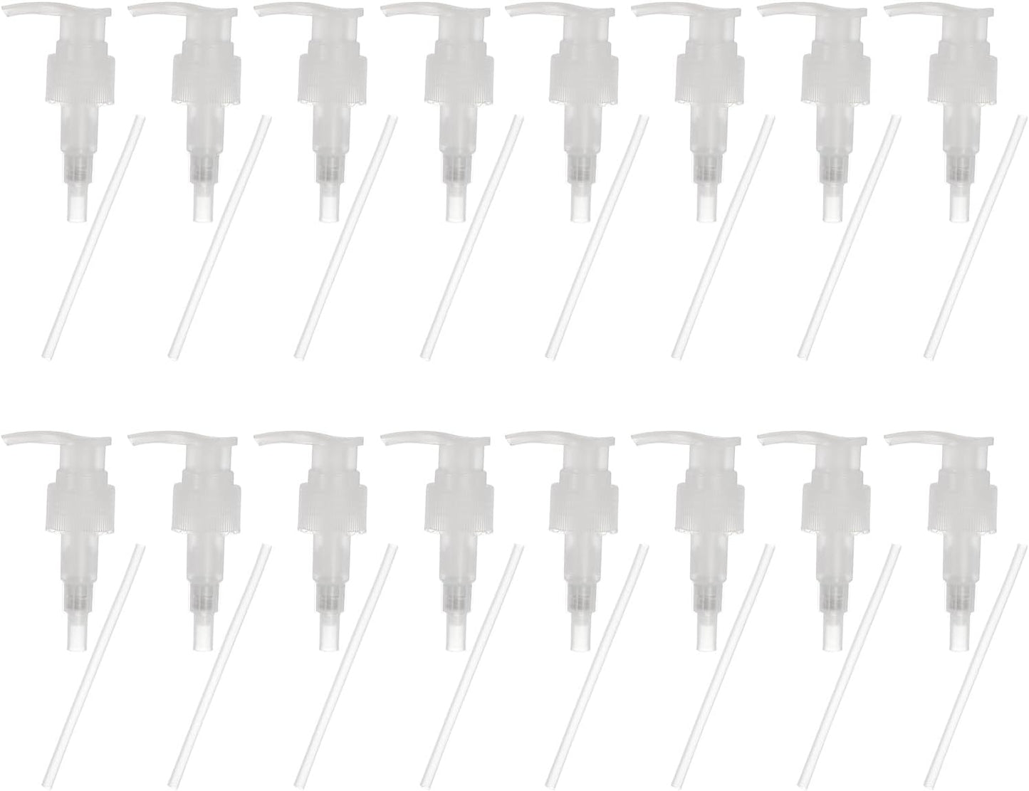 uxcell 16 Pcs Soap Dispenser Pump Heads Soap Dispensers Top Pumps Replacement Switch Pumphead for Standard 24/418 Neck Size Lotion Shampoo Bottle, Transparent