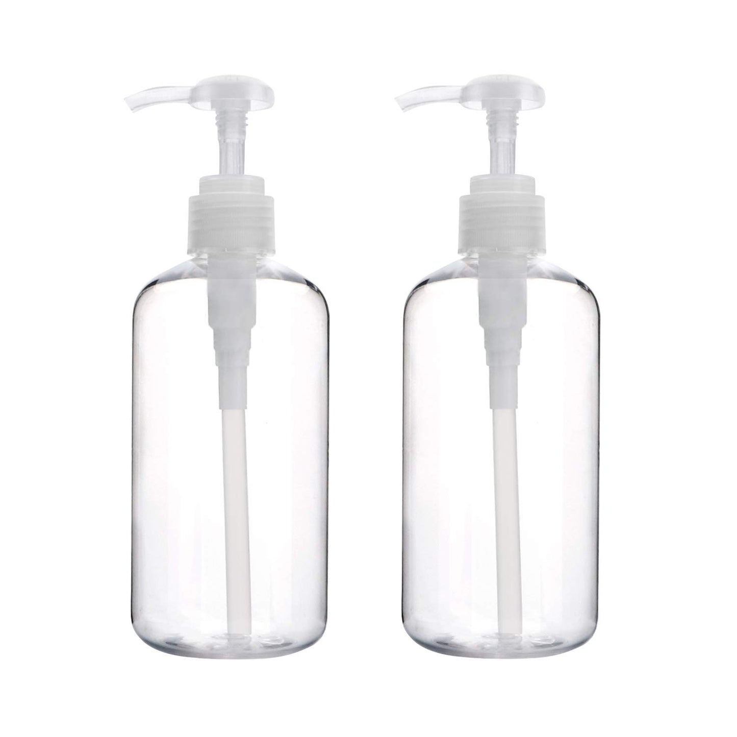 Yebeauty 16 Pack 10oz/300ml Pump Bottle Shampoo Pump Dispenser, Shampoo Bottles with Pump Clear Empty Plastic Refillable Shower Bottle Dispenser Containers with Travel Lock for Soap Cream Lotion Gel
