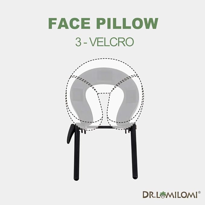 Universal-Size Ergonomic Crescent Memory Foam Face Cushion 632 for Massage Table Chair Headrest (Face Cushion Only) (Memory Foam, Black)