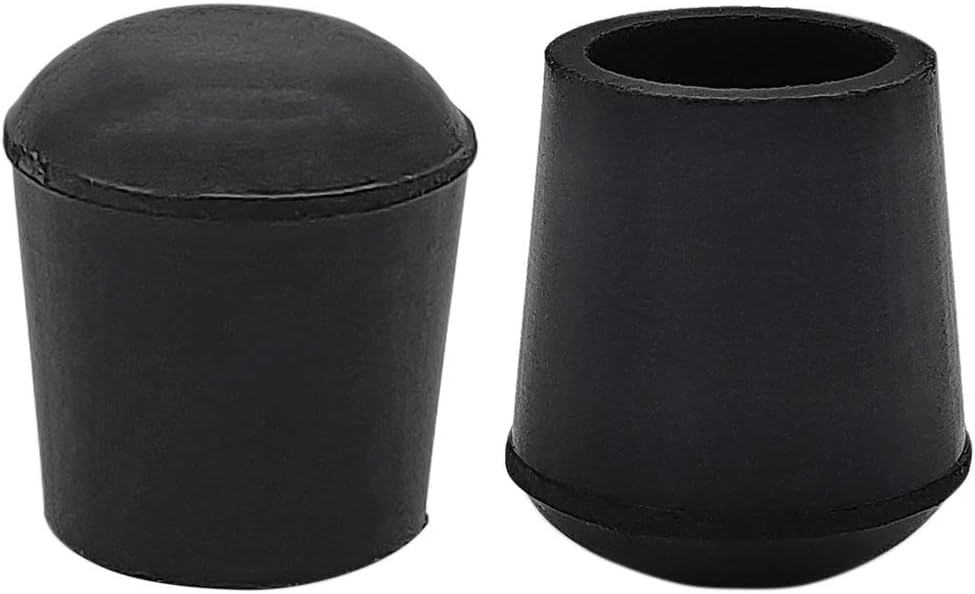 Flyshop 4 Pieces 14mm Rubber Chair Leg Caps Round, Non-Slip Protective Caps for Chair Legs, Floor Protectors, Noise Reduction, Durable Foot Covers, Black Furniture Feet Gliders