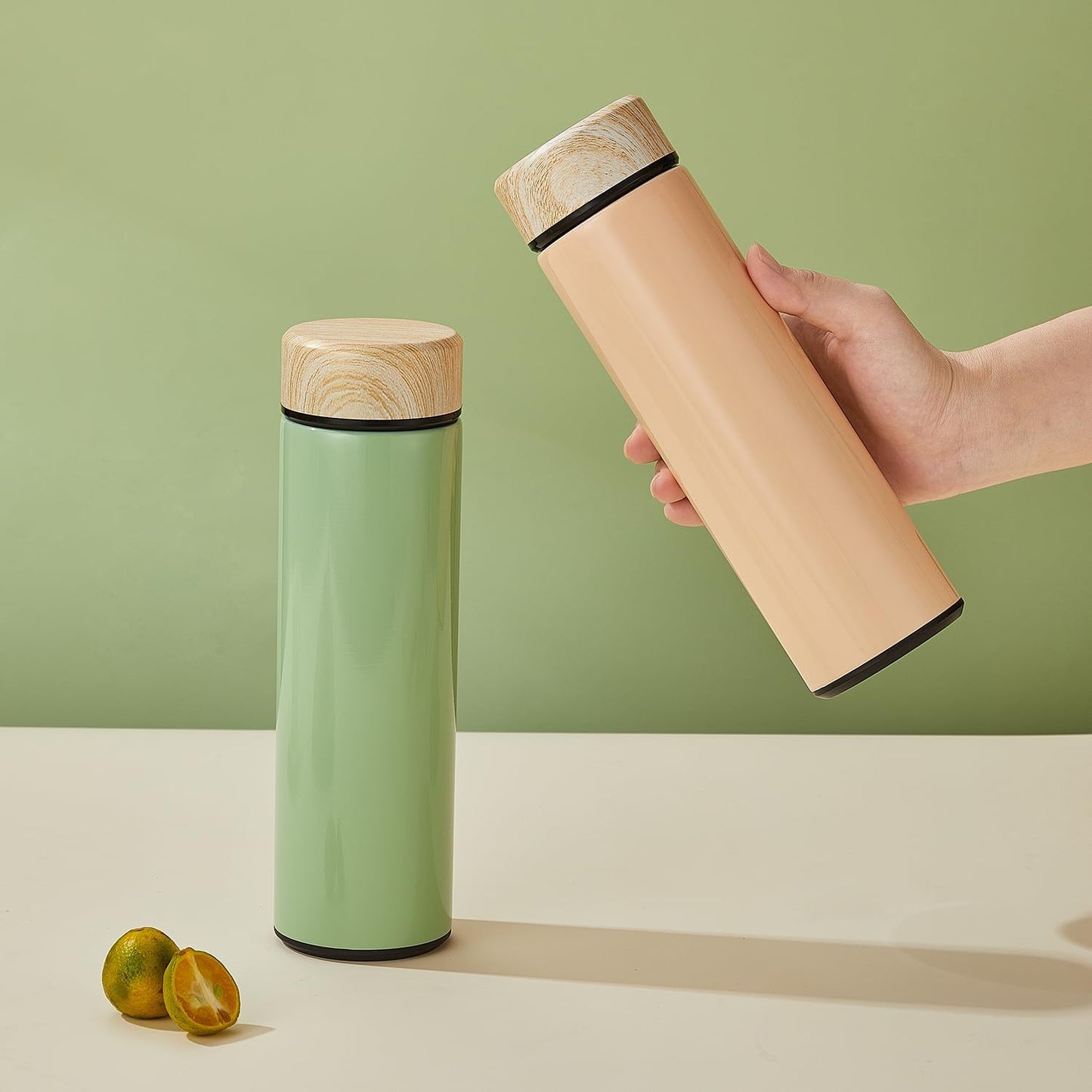 15oz Water Bottle Stainless Steel Thermos Flask - Insulated Vacuum, Leak Proof, Keeps Drinks Hot/Cold - Ideal for Coffee, Tea, Water - Pink