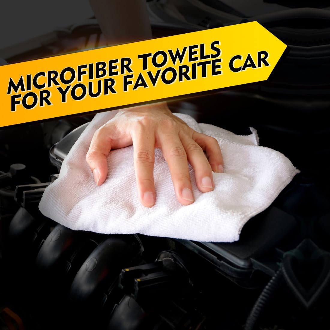 HOMEXCEL White Microfiber Cleaning Cloth 50 Pack, 12.5 x 12.5 inch Microfiber Towels for Cars, Ultra Absorbent Car Washing Cloth, Lint Free Streak Free Cleaning Rags for Car, Kitchen, and Window