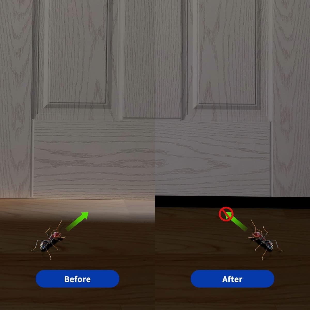 Door Draft Stopper, Strong Adhesive Door Sweep for Exterior and Interior Doors, 39” Length Cuttable Under Door Seal. (Black, 1 Pack)