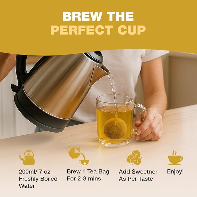 HANDPICK, Ginger Tea Bags, Caffeine Free & 100% Pure Ginger Root | Soothing & Spicy Blend | Round Eco Conscious Teabags