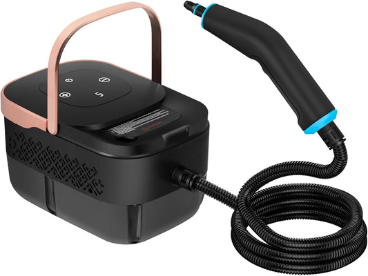 2500W Portable Handheld Steam Cleaner, High Temperature Pressurized Steam Cleaning Large Capacity 10s Fast Heating Steamer for Car Detailing, Furniture, Couch, Bed Bugs, House, Windows (BLACK)