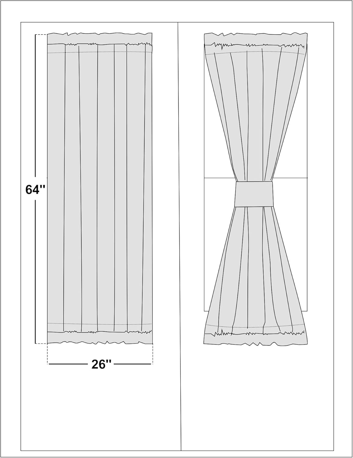 NICETOWN White Sheer Curtains for French Front Door, Short Curtains for Small Window, Sidelight Thermal Insulated Door Side Window Covering, W26 x L64, 1 Panel