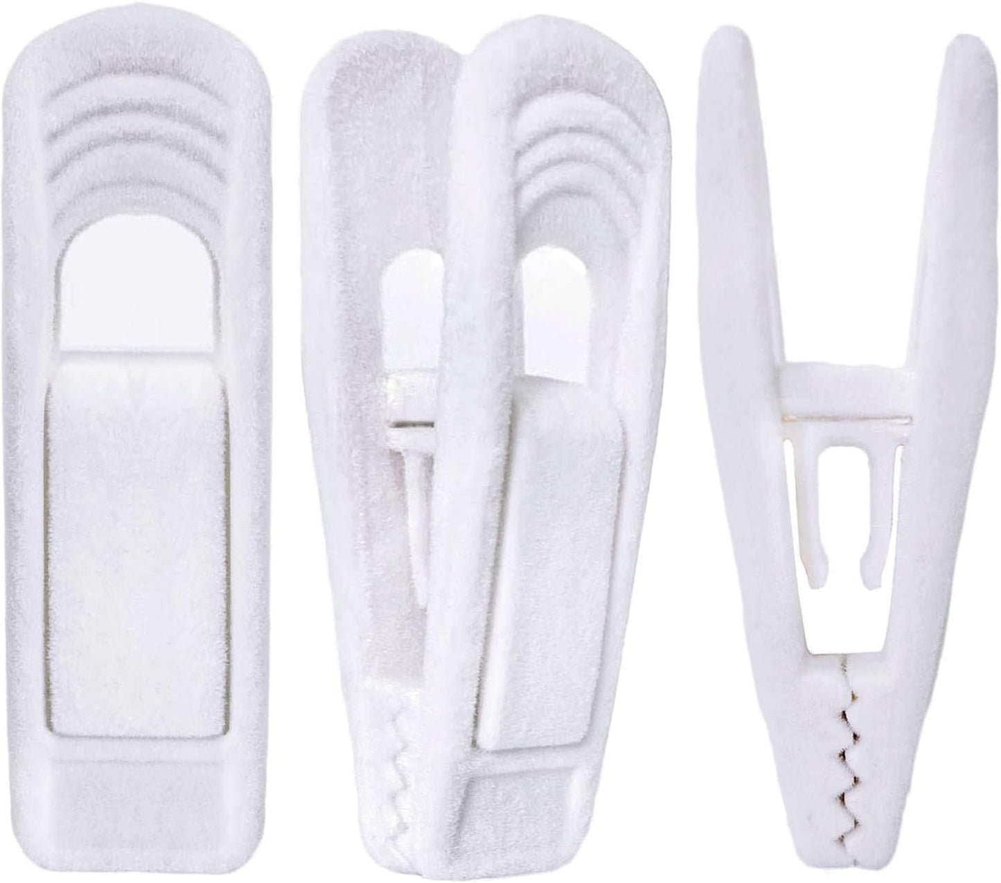 White Velvet Hangers Clips 40 PCS, Pants Hangers Velvet Clips Easily Add to Velvet Hanger, Skirt Suit Pants Clothes Velvet Hangers, Baby Kids Hangers Clips