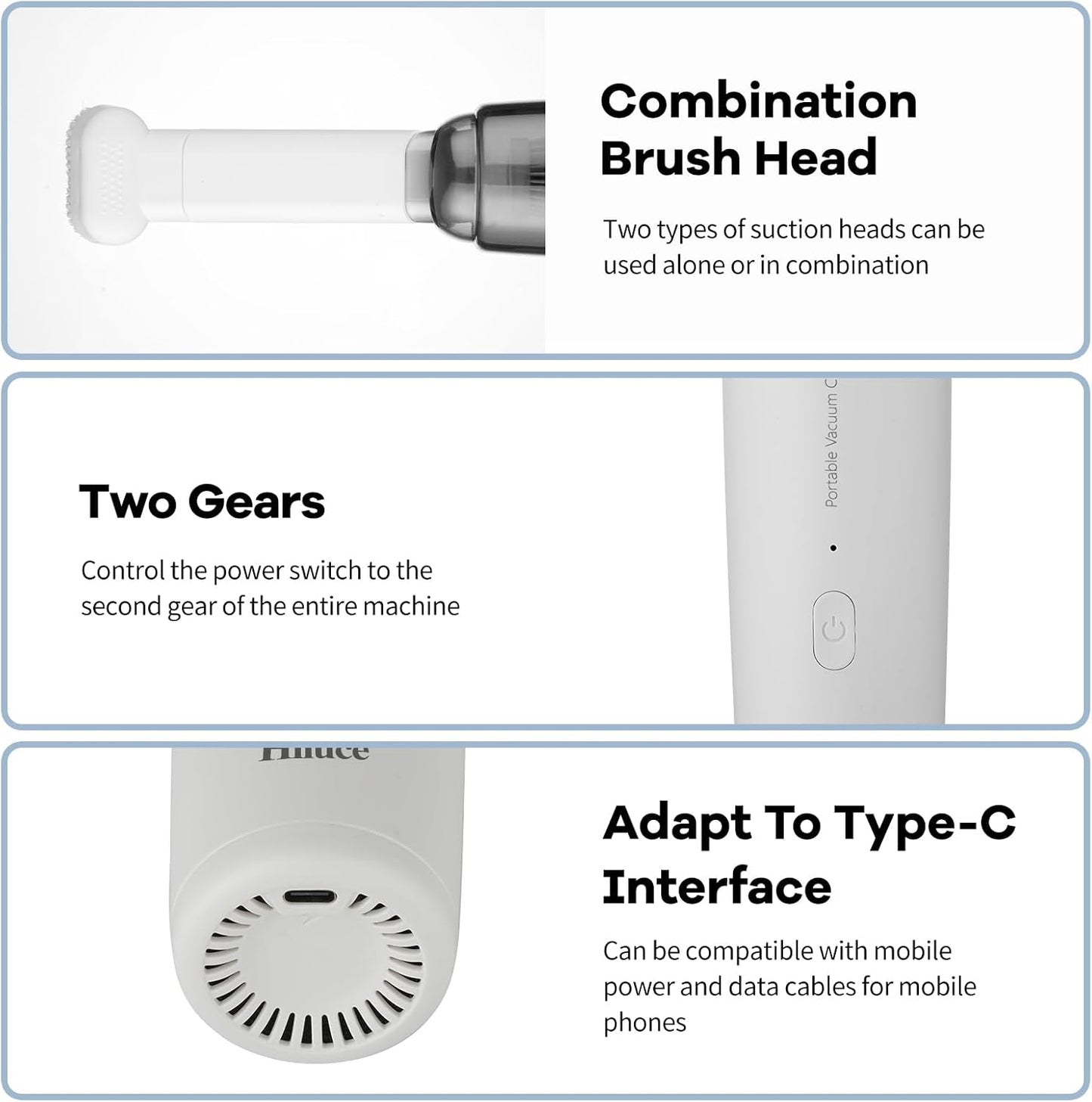 Mini Vacuum Cleaner Cordless,Car Vacuum Cleaner Portable with HEPA Filter, High Power Rechargeable 2 Suction Modes, Lightweight Vacuum for Keyboard,Car, Home, Office, Pet