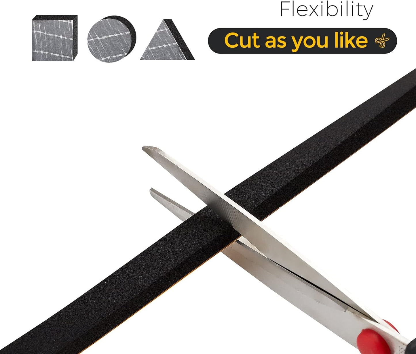 13 Feet Weather Stripping Door Seal, 1" Wide X 3/8" Thick Door Seal Strip High Density Foam Tape Adhesive Strip for Door Soundproofing,Window Insulation (1" x 3/8" x 13FT,Black)