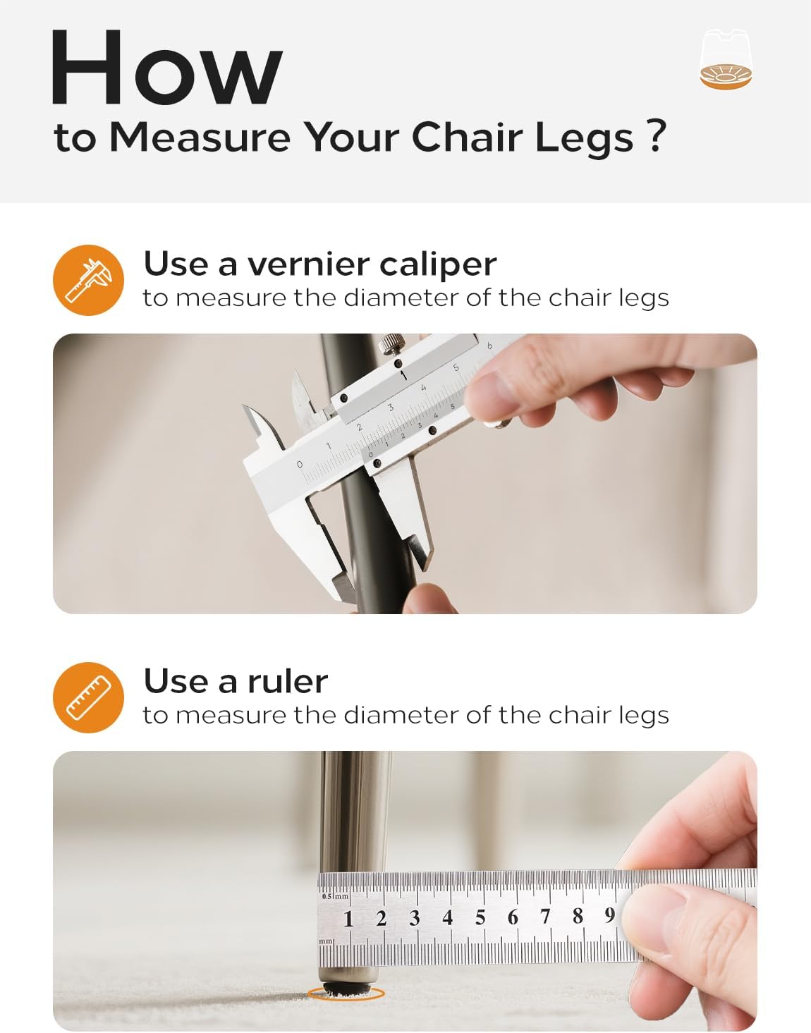 24-Pack Silicone Chair Leg Floor Protectors for Hardwood Floors -Felt Furniture Pads, Rubber Chair Leg Covers/Caps - Noise Reducing & Scratch-Proof - Round XS (Fits 9/16"-13/16" / 15-20mm), Clear