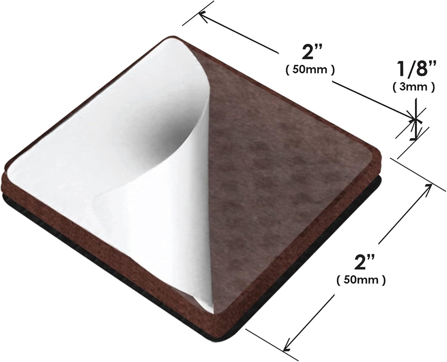 Slipstick GorillaPads Non Slip Furniture Pads/Gripper Feet Floor Protectors (Set of 16) Premium 2 Inch Square Self Adhesive Rubber Pads for Furniture Legs, Black, CB153-16