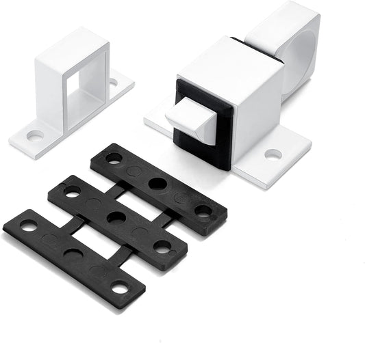 2 Packs Spring Door Lock, White Self-Closing Gate Latch with Aluminum Alloy, Security Latch for Windows, Cabinets & Gates