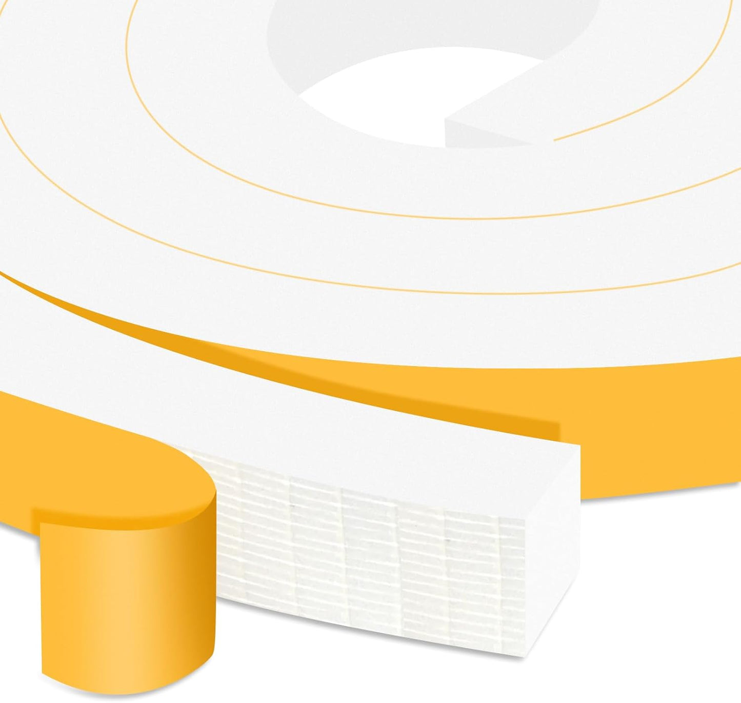 Weather Stripping Door Seal Strip, Strong Adhesive Doors and Windows Insulation Soundproof Weatherproof Foam Tape for Sliding Door, Front Door Frame, Window, Lightproof(3/4 In x 3/4 In x 13Ft)