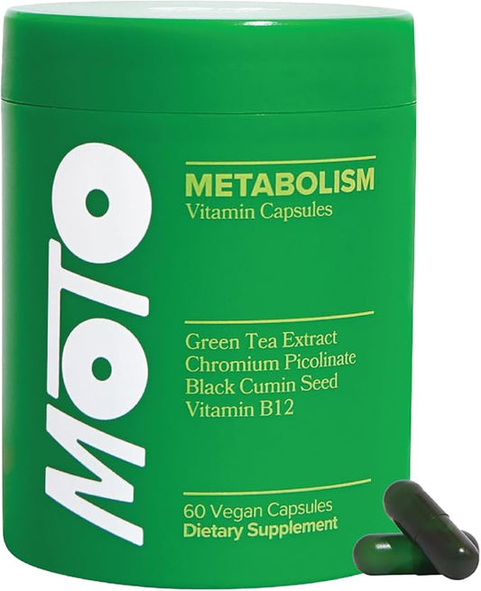 O Positiv Moto Women's Metabolism Support - Energy, Curb Cravings, Healthy Metabolism - Vegan Capsules, 30 Servings