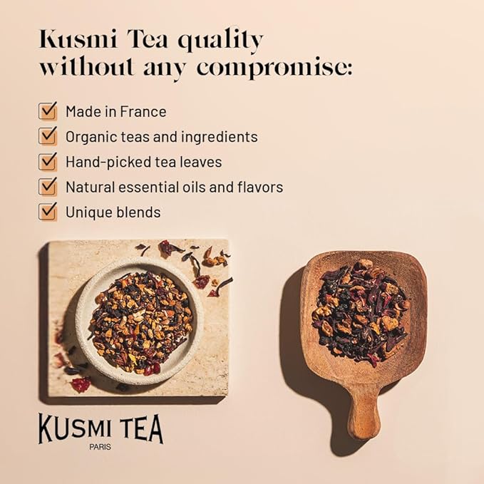 Kusmi Tea - Blue Detox - Blend of Green Tea, Mate & Pineapple - Rosehip, Rooibos, Mint, Guarana Flavours - Enjoy Hot or Iced - Loose Leaf Tea - Tin Box of 3.5 oz - Quantity for about 50 cups