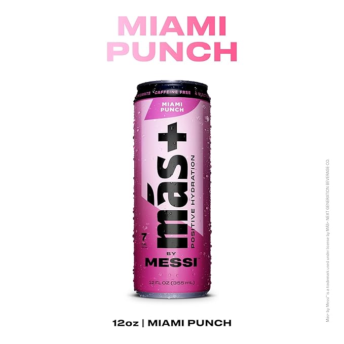 Más+ by Messi 12oz Variety Pack, Sports Drink & Hydration Beverage, Natural Flavors with Vitamins and Electrolytes, No Artificial Sweeteners or Colors, 12-pack