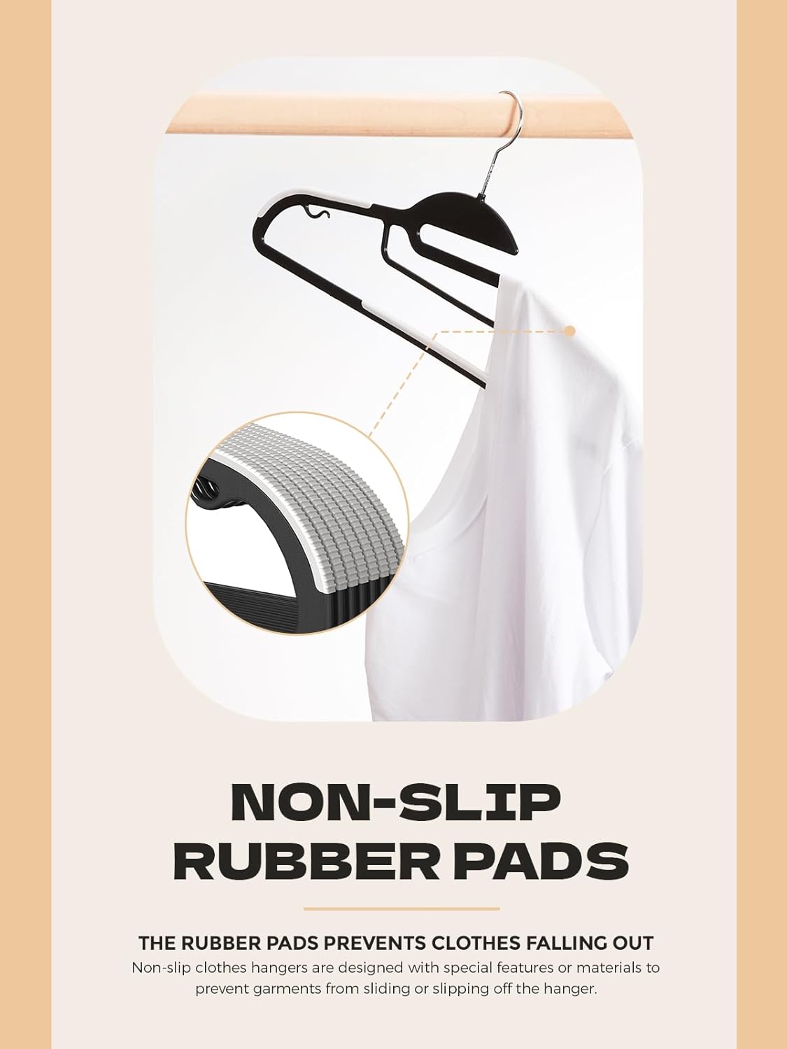 HOUSE DAY Heavy Duty Plastic Hangers 100 Pack, Black Slim Clothes Hangers Space Saving, Non Slip Hangers with Rubber Pads, Durable Coat Hangers for Closet, S-Shaped Hanger for Shirt, Suit, Pant, Skirt