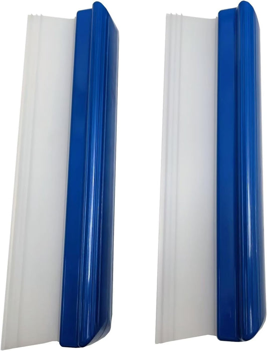 2pack 12inch Car Drying Squeegee Water Blade Universal Quick Drying Squeegee Wiper Flexible T-Bar Water Blade Silicone Squeegee for Car,Glass,Windshield,Bathroom Blue Handle