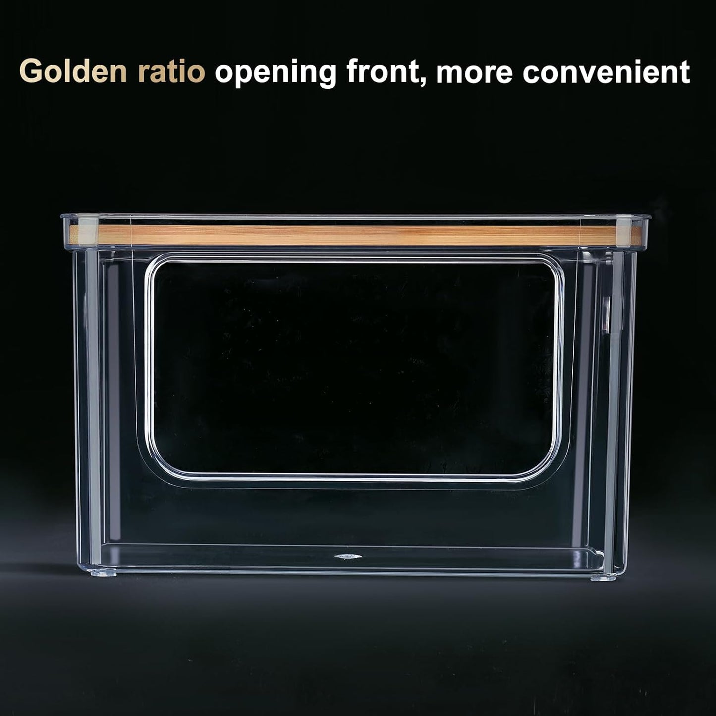 Hudgan Stackable Storage with Bamboo Top for Laundry Room Organization, Extra Large Trash Bag/Garbage Bag Dispenser, Under Sink Organizer, Pantry Organizers