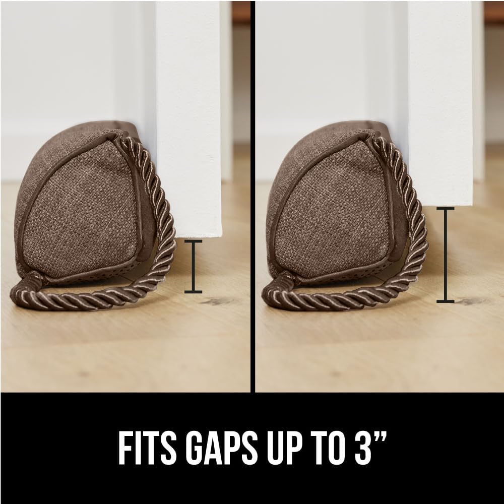 GORILLA GRIP Door Draft Stopper for Bottom of Doors, Weather Stripping Seal Blocks Hot Air, Noise, Bugs, Keeps Cold AC in, Sound Proofing Easy Install Gap Filler, Home Essentials, 34 Inch, Brown