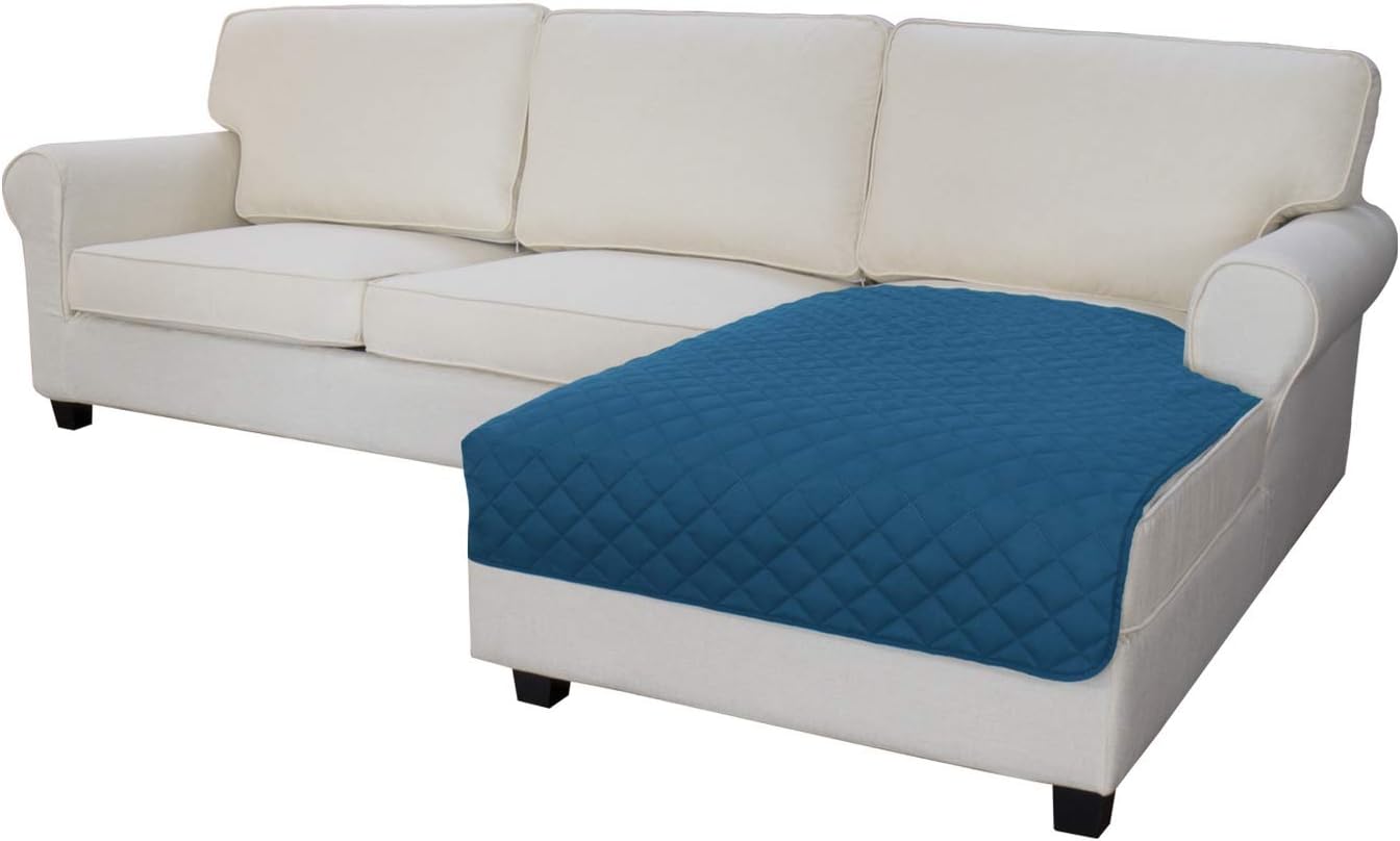 Easy-Going Sectional Couch Covers for Dogs L Shape Sofa Cover Reversible Sofa Slipcover Chaise Lounge Cover Furniture Protector Cover for Pets Dog Cat (42 x 52 inches, Peacock Blue/Peacock Blue)