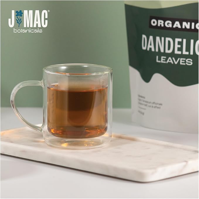 J Mac Botanicals, Organic Dandelion Leaves (4 oz bag) USDA Certified Organic Dandelion leaf tea, te diente de leon organico, Packaged in the USA, Cut and Sifted, No Caffeine