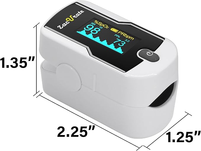 Zacurate FSA/HSA Eligible 500E-B Wireless Bluetooth Fingertip Blood Pulse Oximeter Monitor with FREE App, SpO2, Heart Rate, Plethysmograph, and Perfusion Index Finger Oxygen Sensor Meter